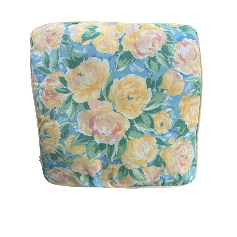 Croscill Discontinued 18"x18"yellow flower Floral Throw Pillow Cottagecore - Picture 3 of 5